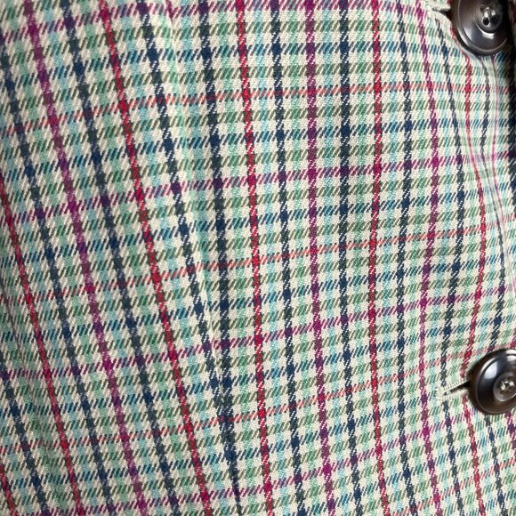 Vintage Plaid Blazer 90s Women Patch Pockets Liz Sport Button-Up Quirky Petite 2 - Picture 11 of 12